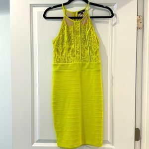 XOXO lime green bodycon dress